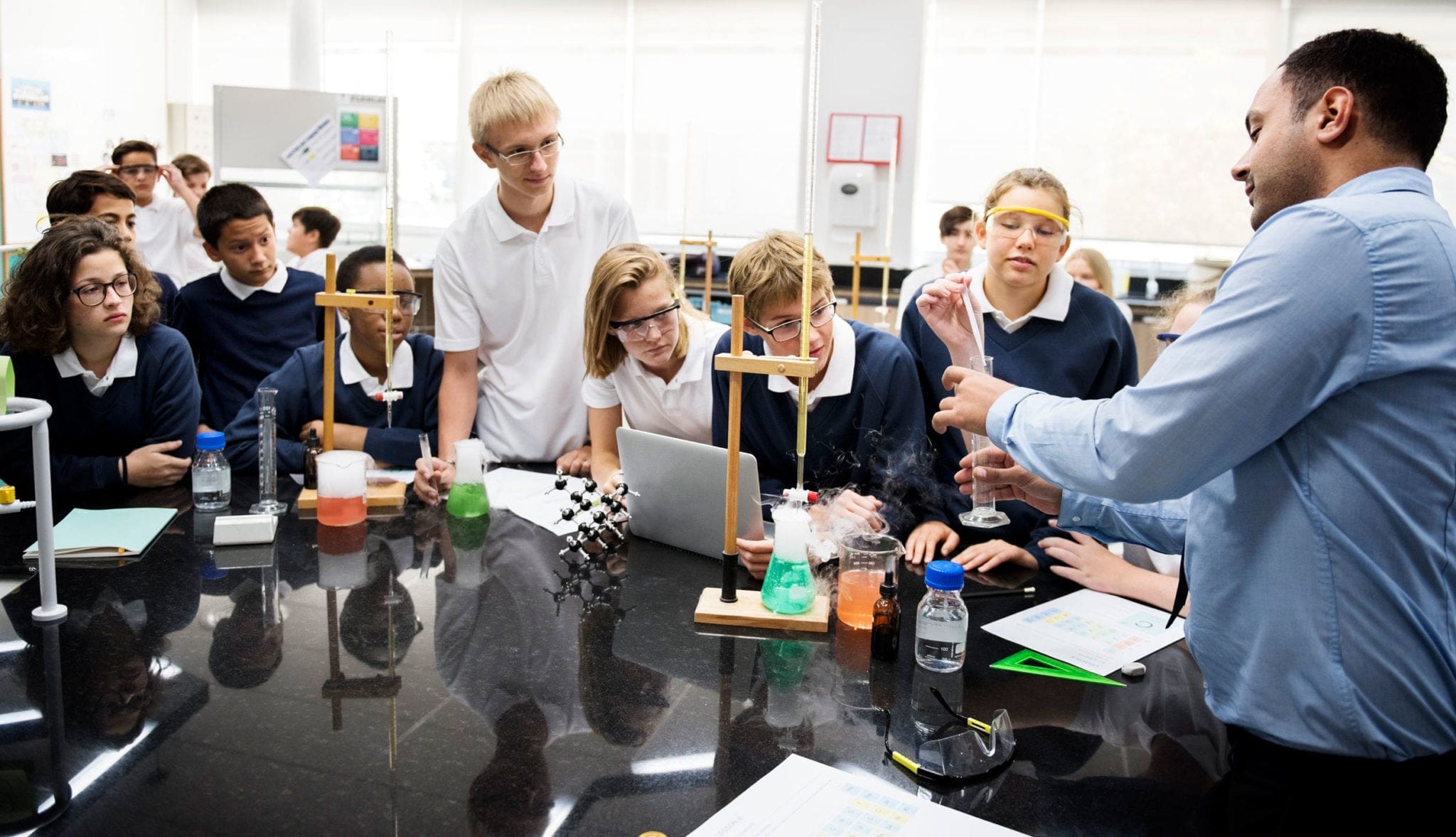 Group of Science Students in Laboratory with Manifezt Foundation